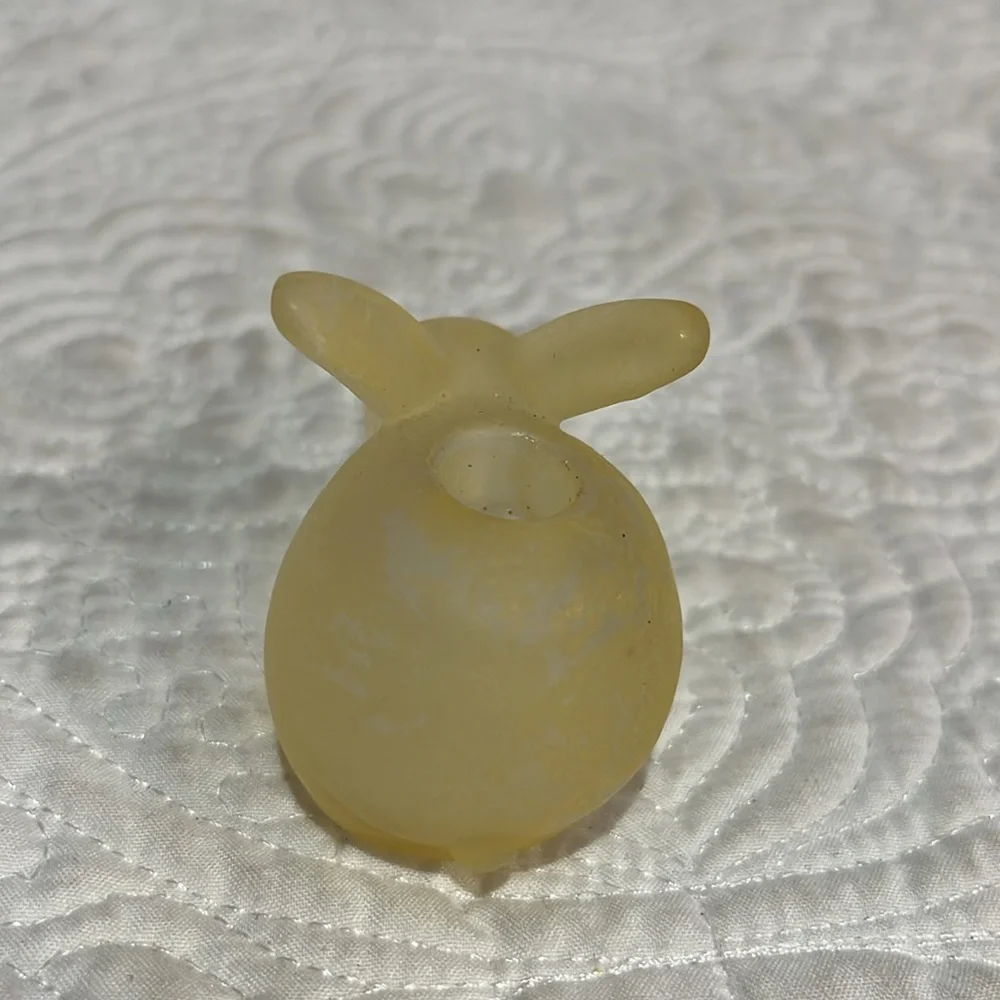 Set of 4 Williams Sonoma‎ frosted glass bunny candle holders